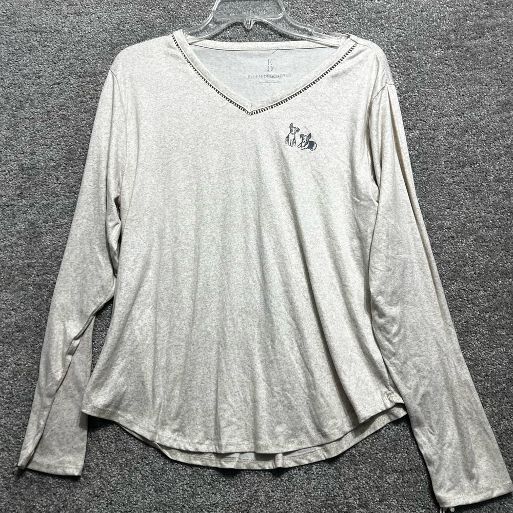 Ellen Degeneres Woman’s Long Sleeve Pajama Top Size Large New With Tags
